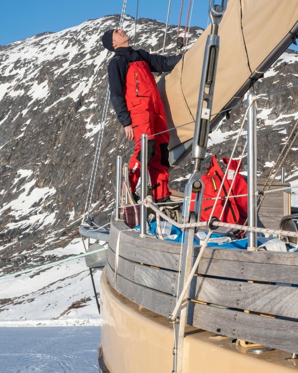 Spodnie Sztormiaki Żeglarskie Morskie Fortuna 2.0 Czerwone Marinepool