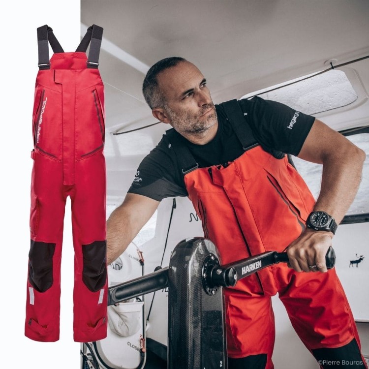 Spodnie Sztormiaki Żeglarskie Morskie Fortuna 2.0 Czerwone Marinepool